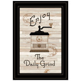 Enjoy The Daily Grind 2 Black Framed Print Wall Art